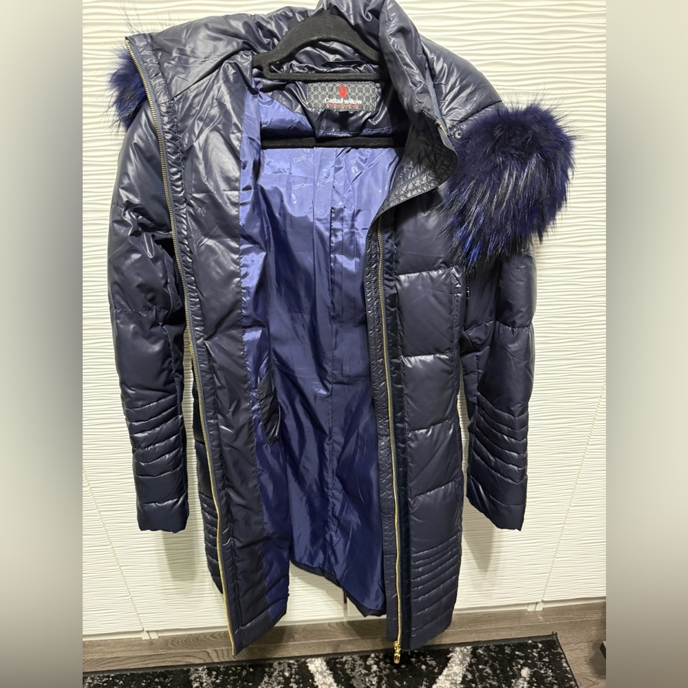 Cattail Willow Navy Down Jacket View 3